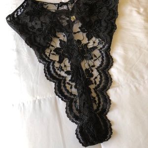 Lace Sexy High G Back Teddy with crotch snap.